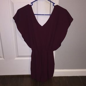 Maroon Romper with pockets